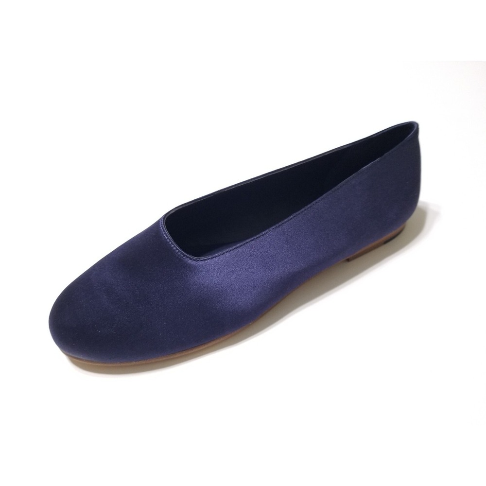 Vince Maxwell Italian Satin Ballet Flat Navy Blue NIB Size 6 $225 - Picture 10 of 16